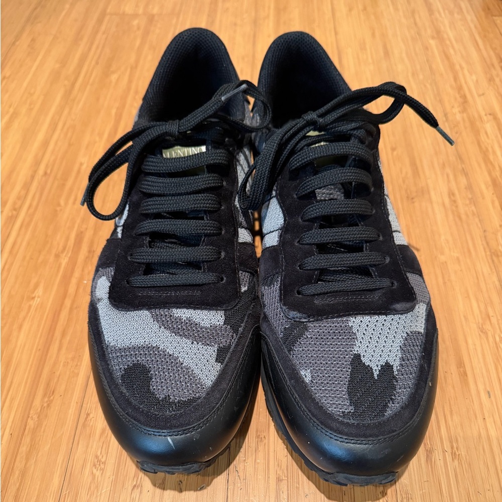 Valentino Men's Rockrunner Camouflage Noir Metallic Sneaker